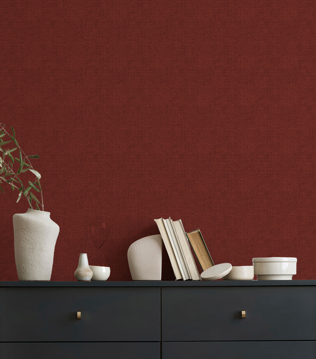 Ashsa in Maroon Commercial Vinyl Wallcovering-Commercial Wallcoverings-Olive et Oriel-Luxury commercial-grade embossed and textured vinyl wallcovering durable fire-rated washable stain-resistant and customizable perfect for hotels offices retail childcare healthcare and hospital spaces vinyl wallpaper