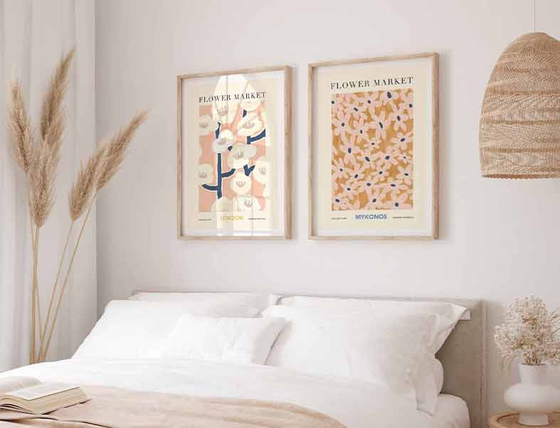 Order pretty framed wall art prints for the bedroom online with Olive et Oriel