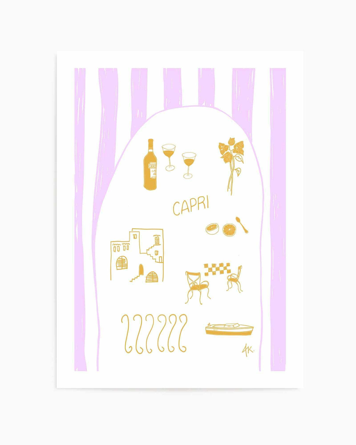Capri Golden Purple by Anne Korako | Art Print from Olive et Oriel where you can shop wallpaper and artworks online
