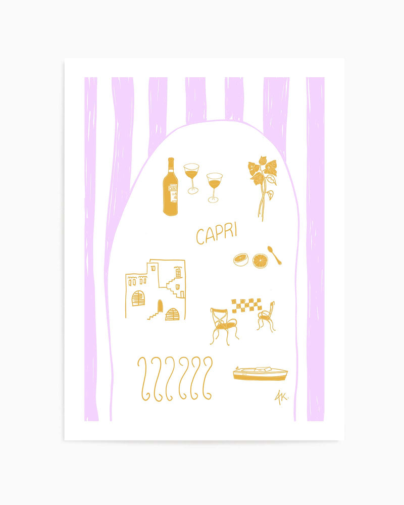 Capri Golden Purple by Anne Korako | Art Print