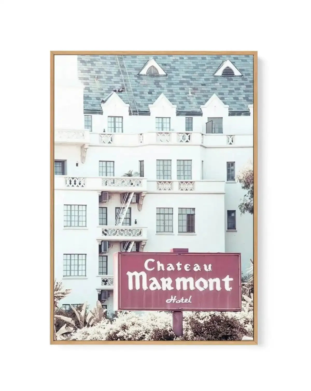 Chateau Marmont | Vintage | Framed Canvas-CANVAS-You can shop wall art online with Olive et Oriel for everything from abstract art to fun kids wall art. Our beautiful modern art prints and canvas art are available from large canvas prints to wall art paintings and our proudly Australian artwork collection offers only the highest quality framed large wall art and canvas art Australia - You can buy fashion photography prints or Hampton print posters and paintings on canvas from Olive et Oriel and
