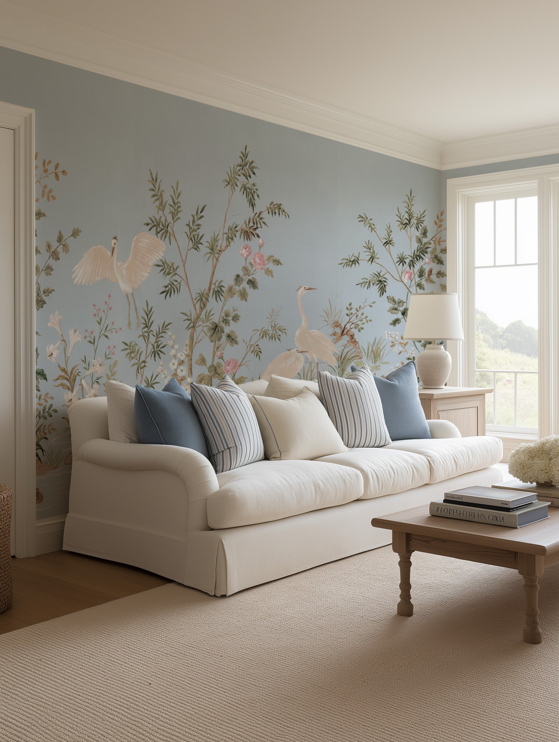 Blue Chinoiserie Wallpaper