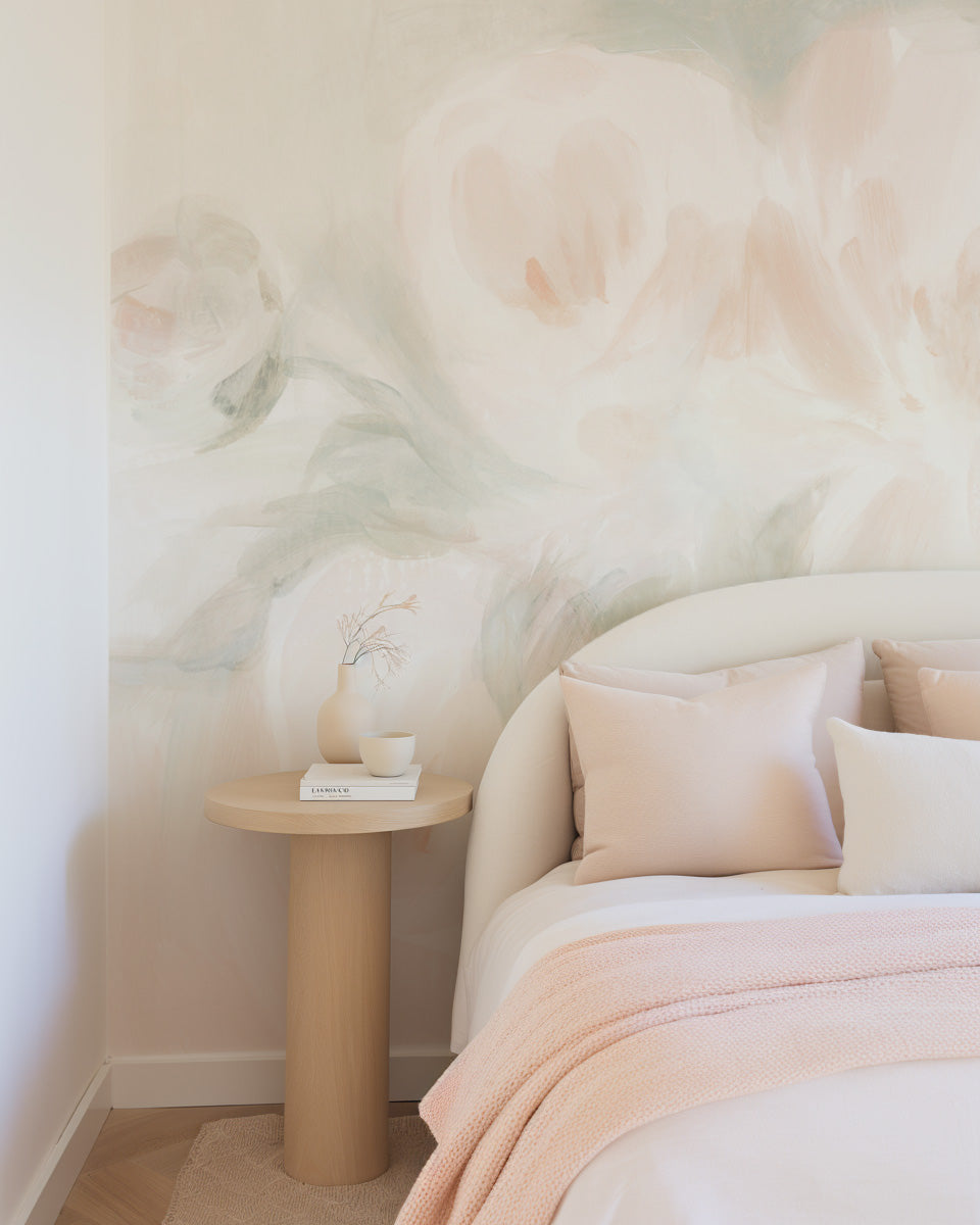 Dreamy Florals Wallpaper Mural from Olive et Oriel where you can shop wallpaper and artworks online