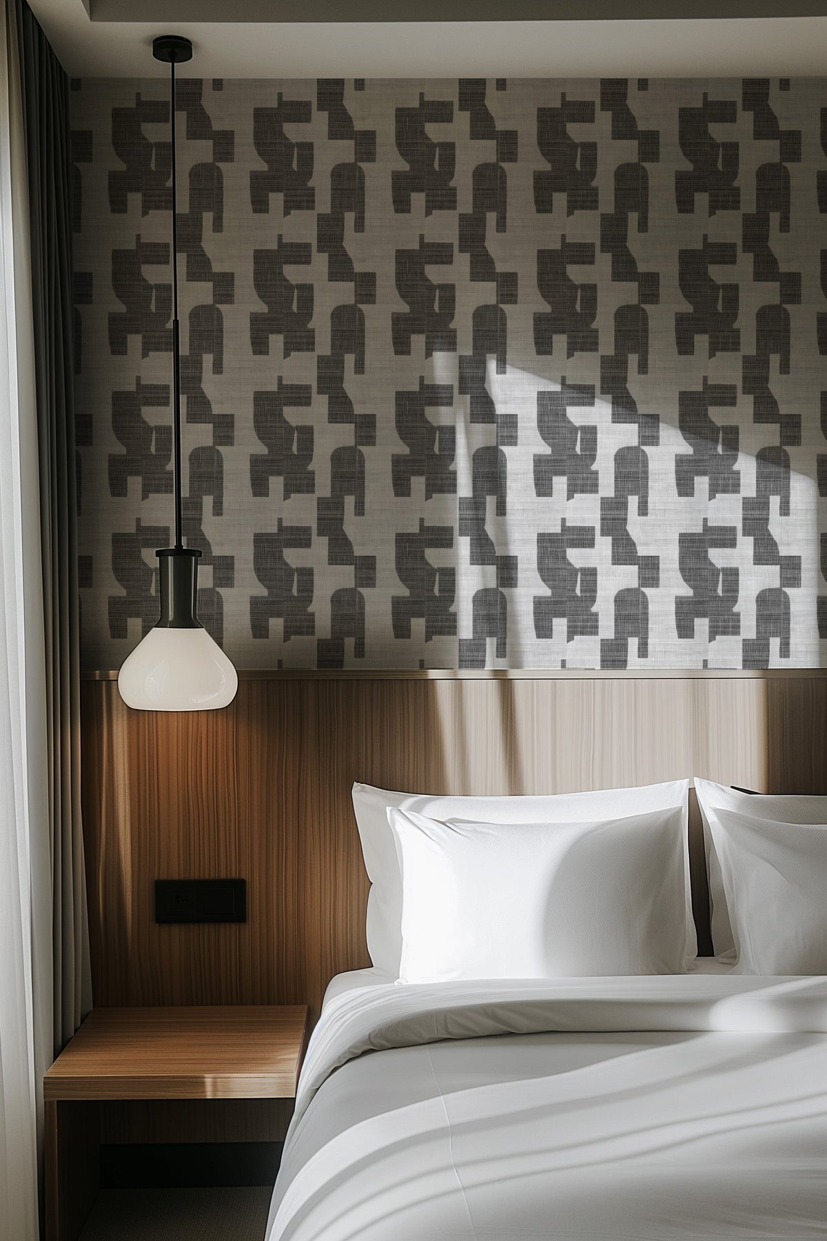 Hotham in Charcoal Commercial Vinyl Wallcovering-Commercial Wallcoverings-Olive et Oriel-Luxury commercial-grade embossed and textured vinyl wallcovering durable fire-rated washable stain-resistant and customizable perfect for hotels offices retail childcare healthcare and hospital spaces vinyl wallpaper