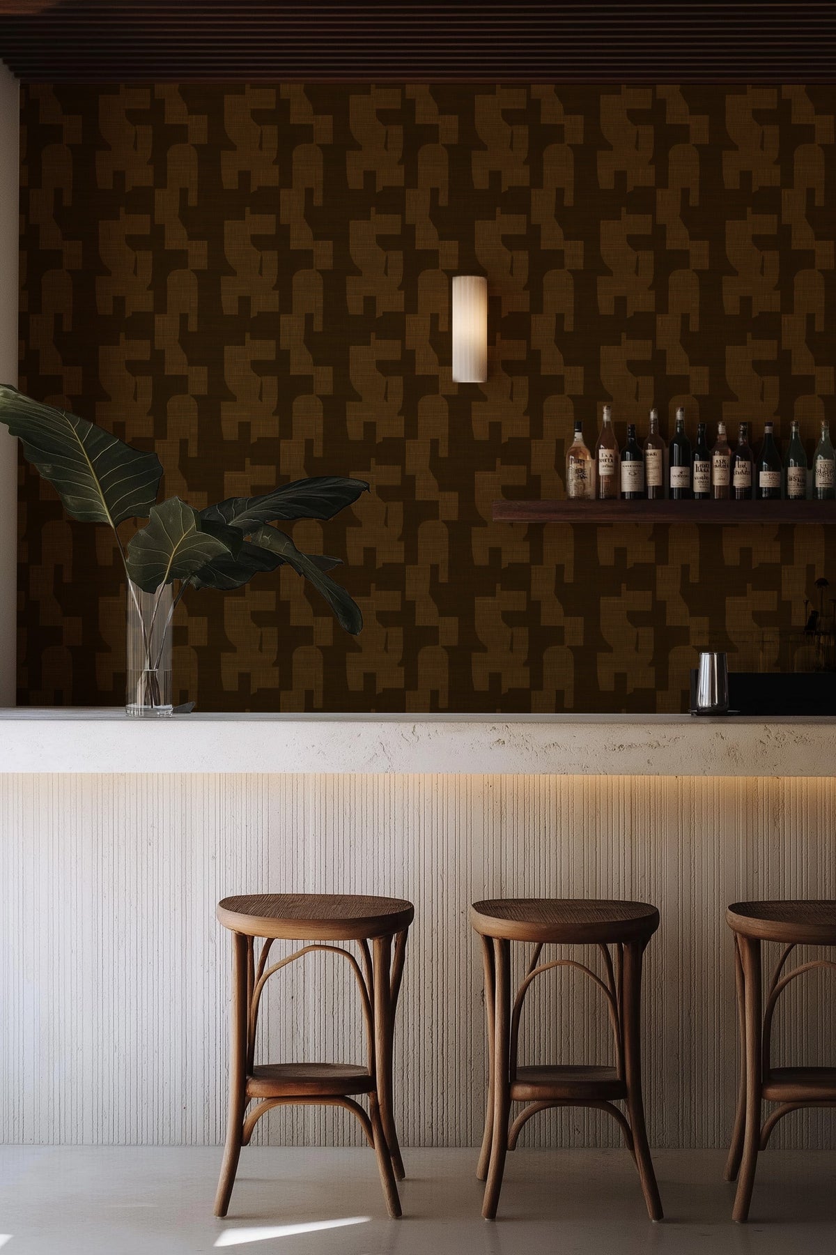 Hotham in Chocolate Brown Commercial Vinyl Wallcovering-Commercial Wallcoverings-Olive et Oriel-Luxury commercial-grade embossed and textured vinyl wallcovering durable fire-rated washable stain-resistant and customizable perfect for hotels offices retail childcare healthcare and hospital spaces vinyl wallpaper