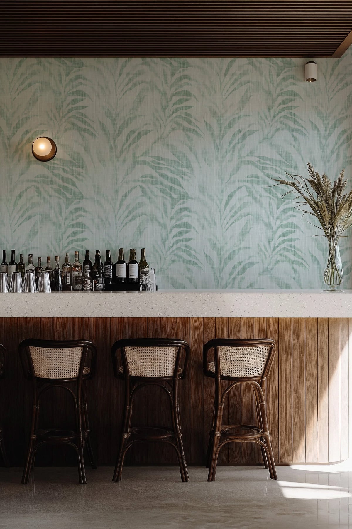 Key West in Pine Commercial Vinyl Wallcovering-Commercial Wallcoverings-Olive et Oriel-Luxury commercial-grade embossed and textured vinyl wallcovering durable fire-rated washable stain-resistant and customizable perfect for hotels offices retail childcare healthcare and hospital spaces vinyl wallpaper