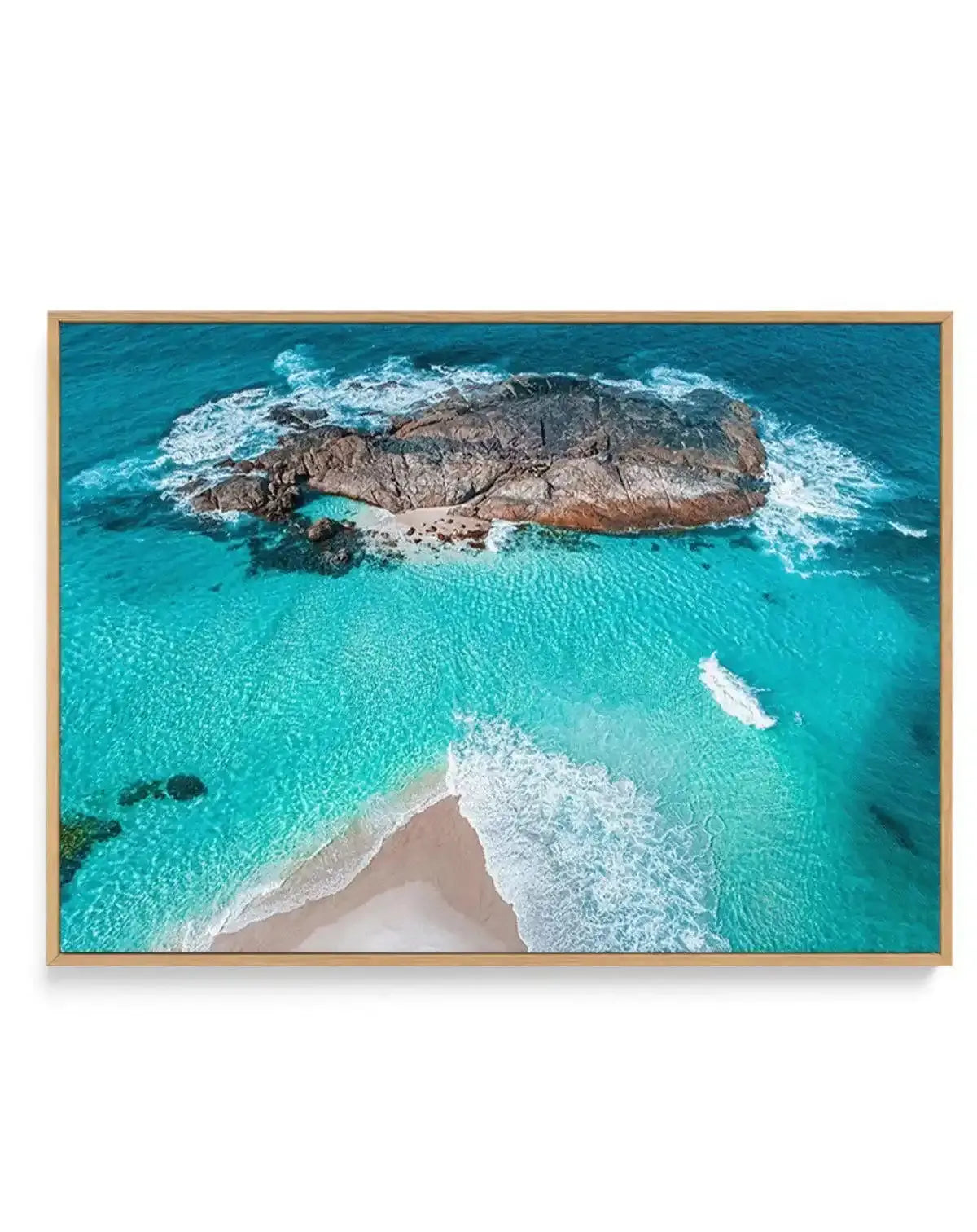 Lights Beach From Above Denmark LS | Aerial Photo Wall Framed Canvas Art Print aqua coastal art print