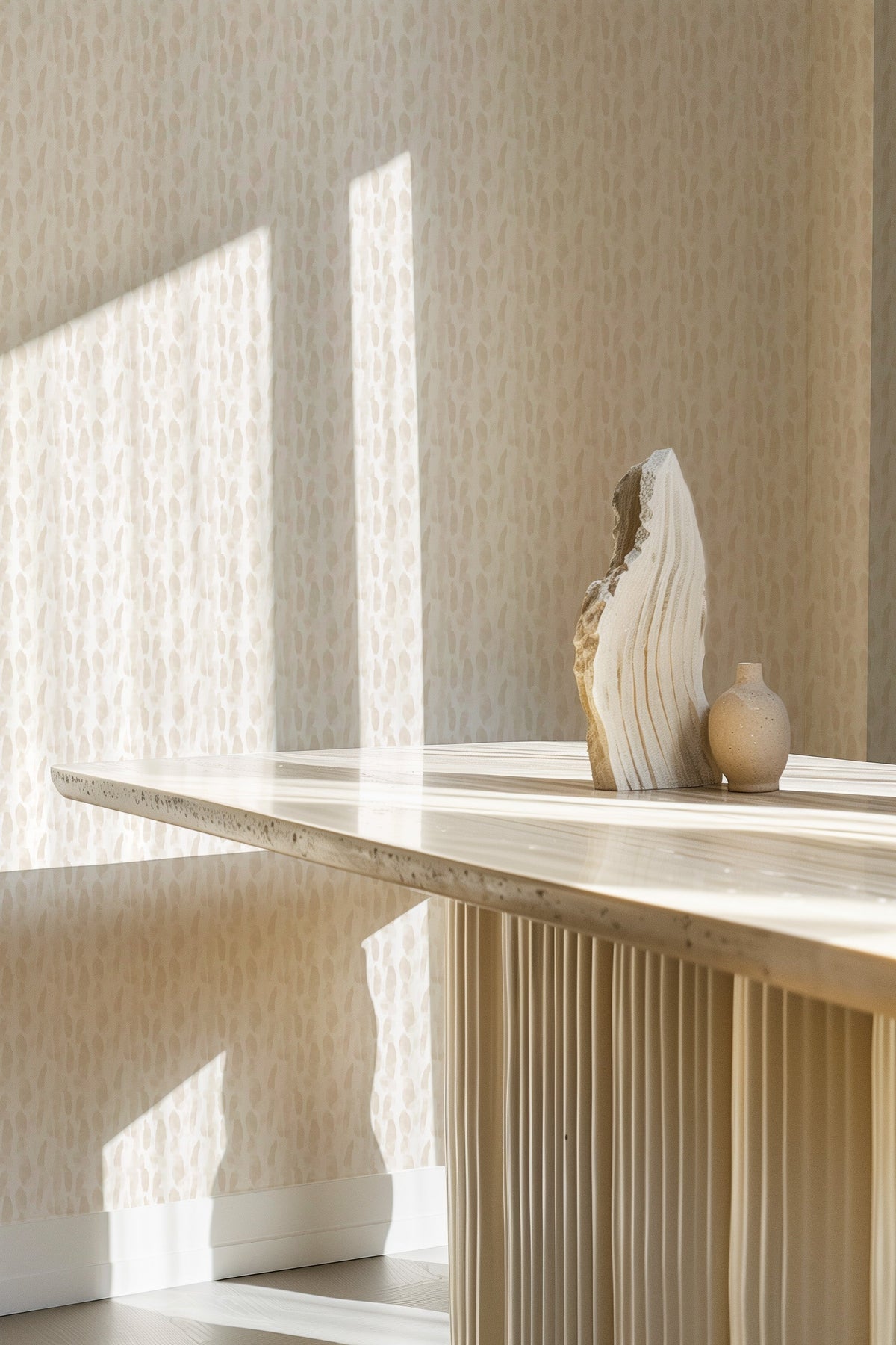 Modiste in Oat Commercial Vinyl Wallcovering-Commercial Wallcoverings-Olive et Oriel-Luxury commercial-grade embossed and textured vinyl wallcovering durable fire-rated washable stain-resistant and customizable perfect for hotels offices retail childcare healthcare and hospital spaces vinyl wallpaper