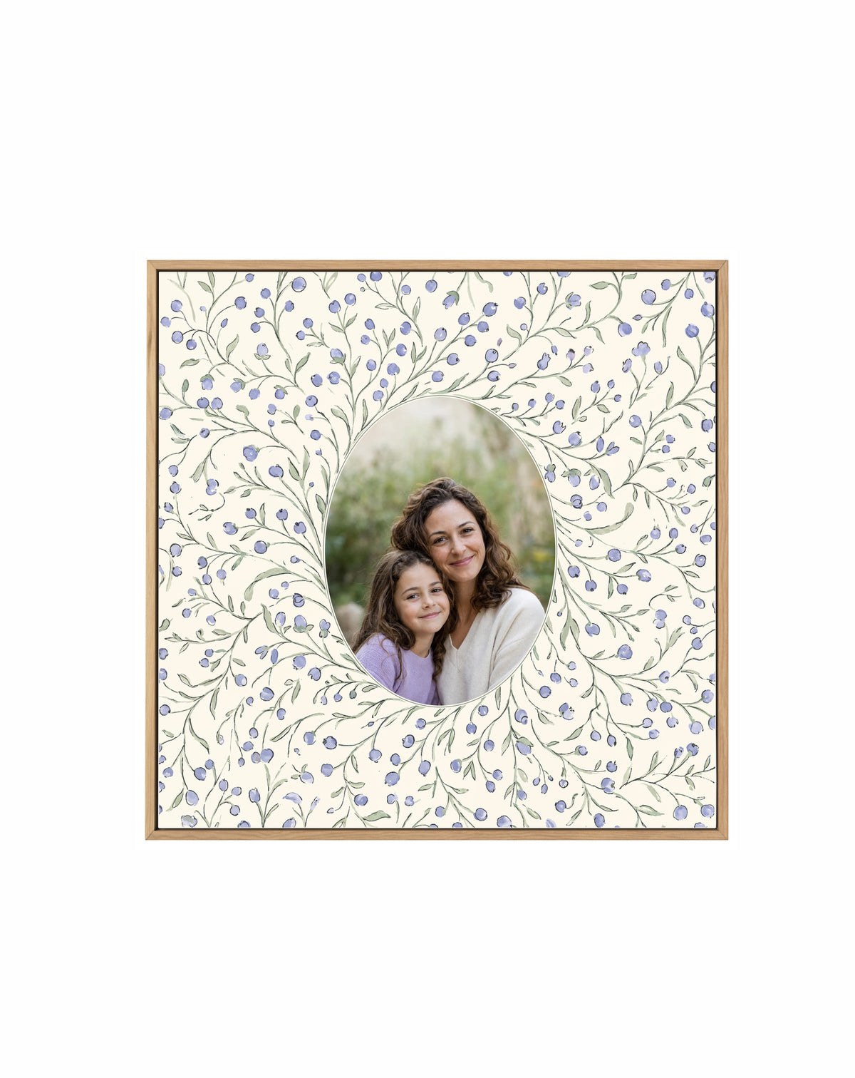 Violet Garden | Custom Photo Framed Canvas collection hero in the authentic Olive et Oriel canvas frame with oak finish