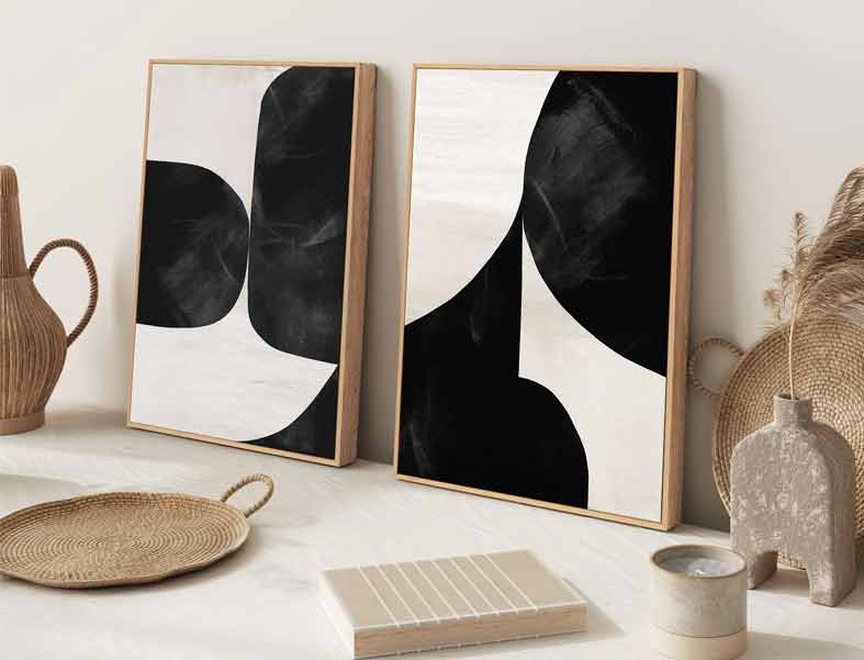 Order small framed abstract canvas artworks & prints online with Olive et Oriel Australia