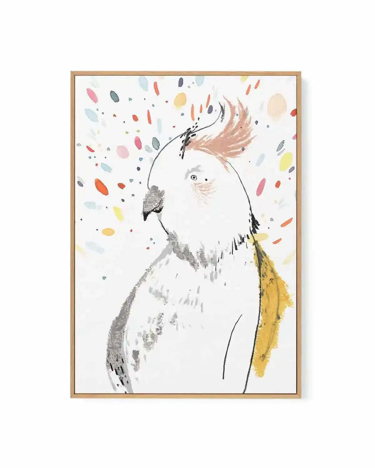 Parrot Party | Framed Canvas Art Print from Olive et Oriel where you can shop wallpaper and artworks online