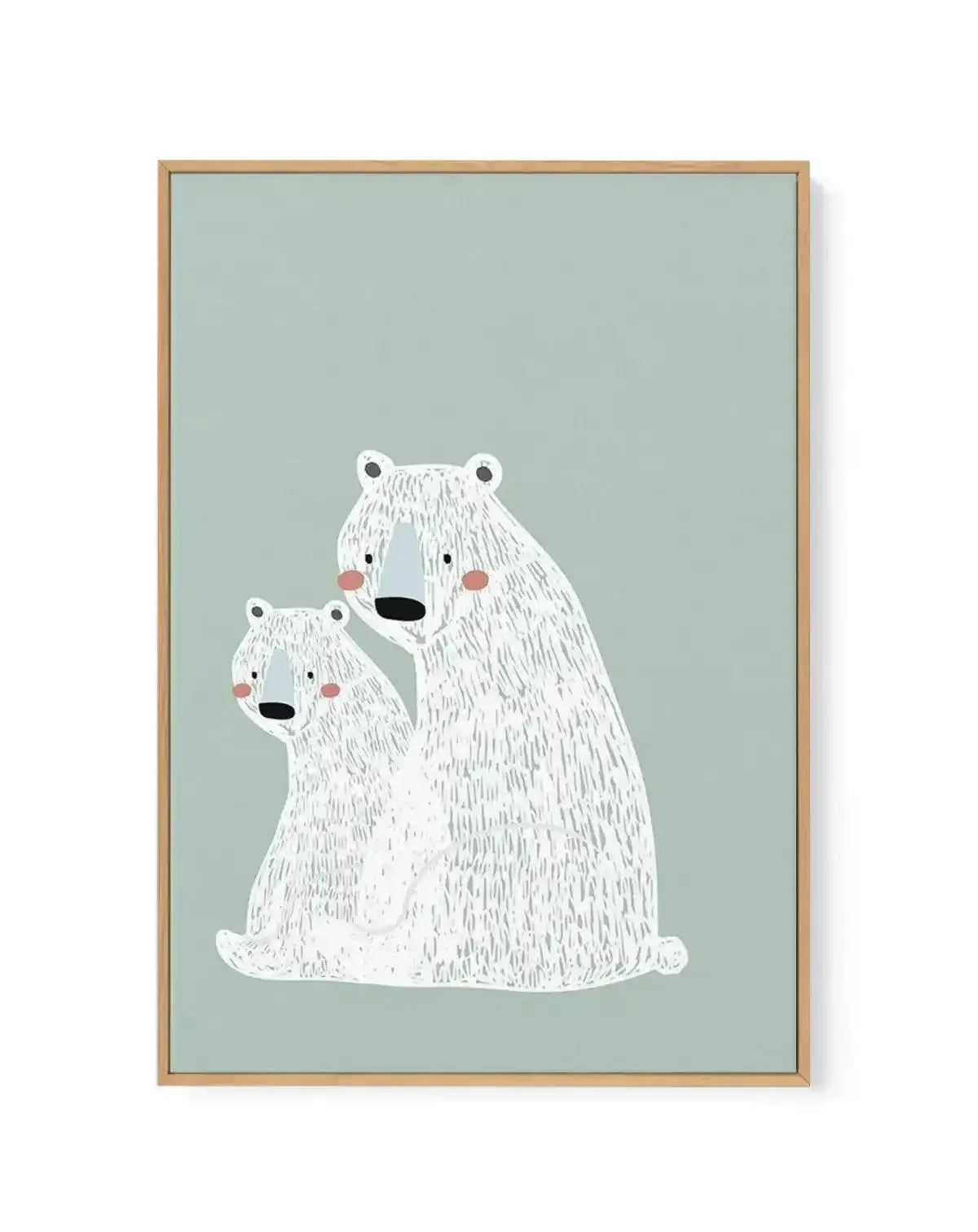 Polar Bear II | Mint | Framed Canvas-CANVAS-You can shop wall art online with Olive et Oriel for everything from abstract art to fun kids wall art. Our beautiful modern art prints and canvas art are available from large canvas prints to wall art paintings and our proudly Australian artwork collection offers only the highest quality framed large wall art and canvas art Australia - You can buy fashion photography prints or Hampton print posters and paintings on canvas from Olive et Oriel and have