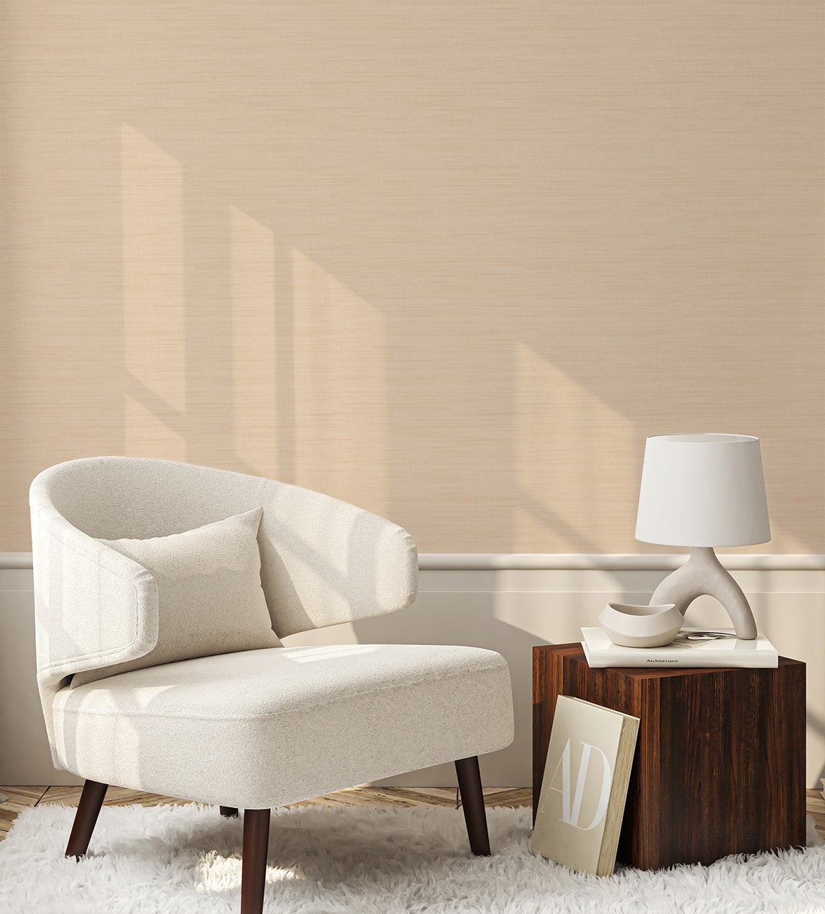 Soho in Beige Commercial Vinyl Wallcovering-Commercial Wallcoverings-Olive et Oriel-Luxury commercial-grade embossed and textured vinyl wallcovering durable fire-rated washable stain-resistant and customizable perfect for hotels offices retail childcare healthcare and hospital spaces vinyl wallpaper