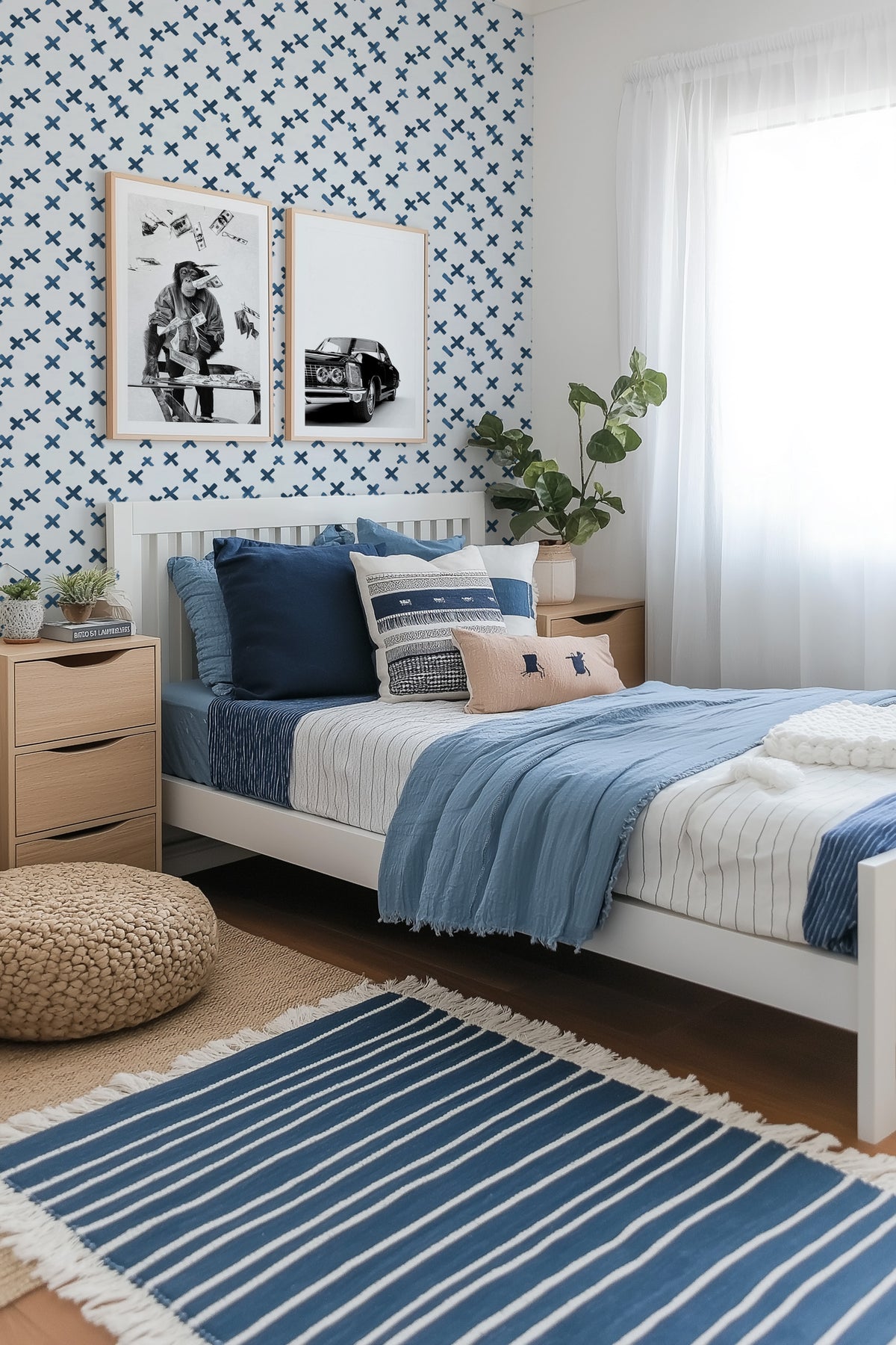 Cross Dash Wallpaper from Olive et Oriel where you can shop wallpaper and artworks online