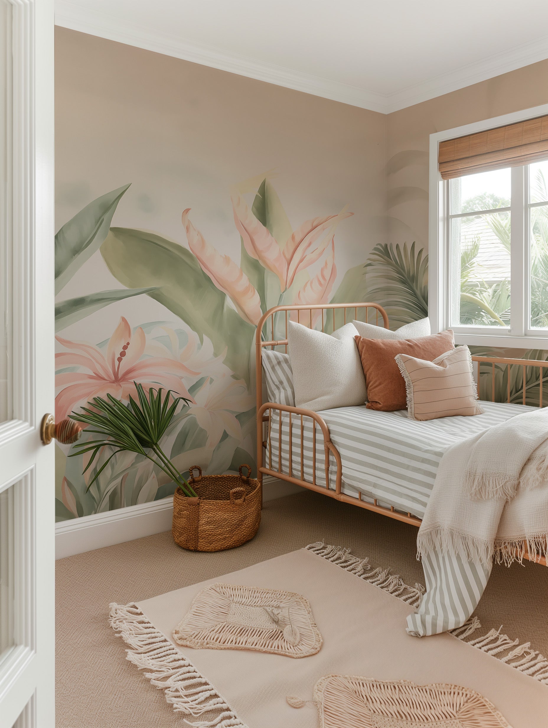 Tropical Mist Painted Mural Room Peel & Stick Removable Wallpaper ...