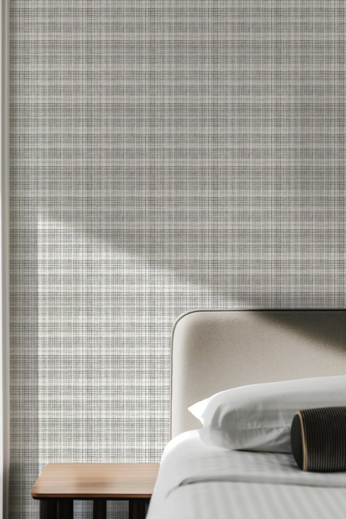 Vaucluse in Charcoal Commercial Vinyl Wallcovering-Commercial Wallcoverings-Olive et Oriel-Luxury commercial-grade embossed and textured vinyl wallcovering durable fire-rated washable stain-resistant and customizable perfect for hotels offices retail childcare healthcare and hospital spaces vinyl wallpaper