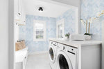 Avalon Palm Wallpaper in Ice Blue