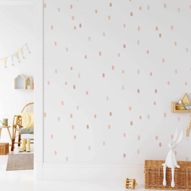 'Blush Crush' Super Fun Dots Decal Set | 174 dots!-Decals-Olive et Oriel-Decorate your kids bedroom wall decor with removable wall decals, these fabric kids decals are a great way to add colour and update your children's bedroom. Available as girls wall decals or boys wall decals, there are also nursery decals.
