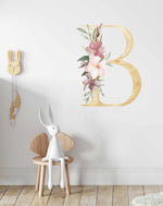 Bohemian Floral Letter Decal-Decals-Olive et Oriel-Decorate your kids bedroom wall decor with removable wall decals, these fabric kids decals are a great way to add colour and update your children's bedroom. Available as girls wall decals or boys wall decals, there are also nursery decals.