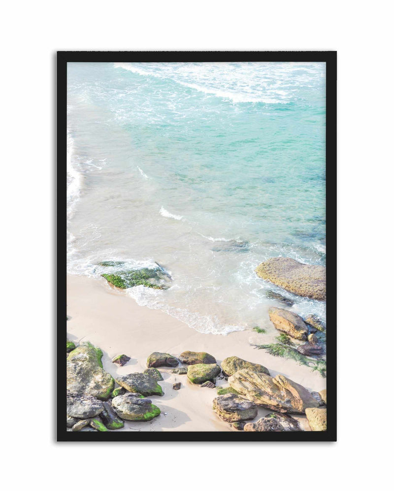 Bondi Rocks Art Print-PRINT-Olive et Oriel-Olive et Oriel-A4 | 8.3" x 11.7" | 21 x 29.7cm-Black-With White Border-Buy-Australian-Art-Prints-Online-with-Olive-et-Oriel-Your-Artwork-Specialists-Austrailia-Decorate-With-Coastal-Photo-Wall-Art-Prints-From-Our-Beach-House-Artwork-Collection-Fine-Poster-and-Framed-Artwork