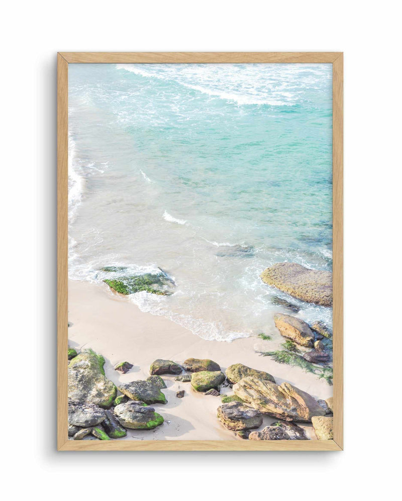 Bondi Rocks Art Print-PRINT-Olive et Oriel-Olive et Oriel-A4 | 8.3" x 11.7" | 21 x 29.7cm-Oak-With White Border-Buy-Australian-Art-Prints-Online-with-Olive-et-Oriel-Your-Artwork-Specialists-Austrailia-Decorate-With-Coastal-Photo-Wall-Art-Prints-From-Our-Beach-House-Artwork-Collection-Fine-Poster-and-Framed-Artwork