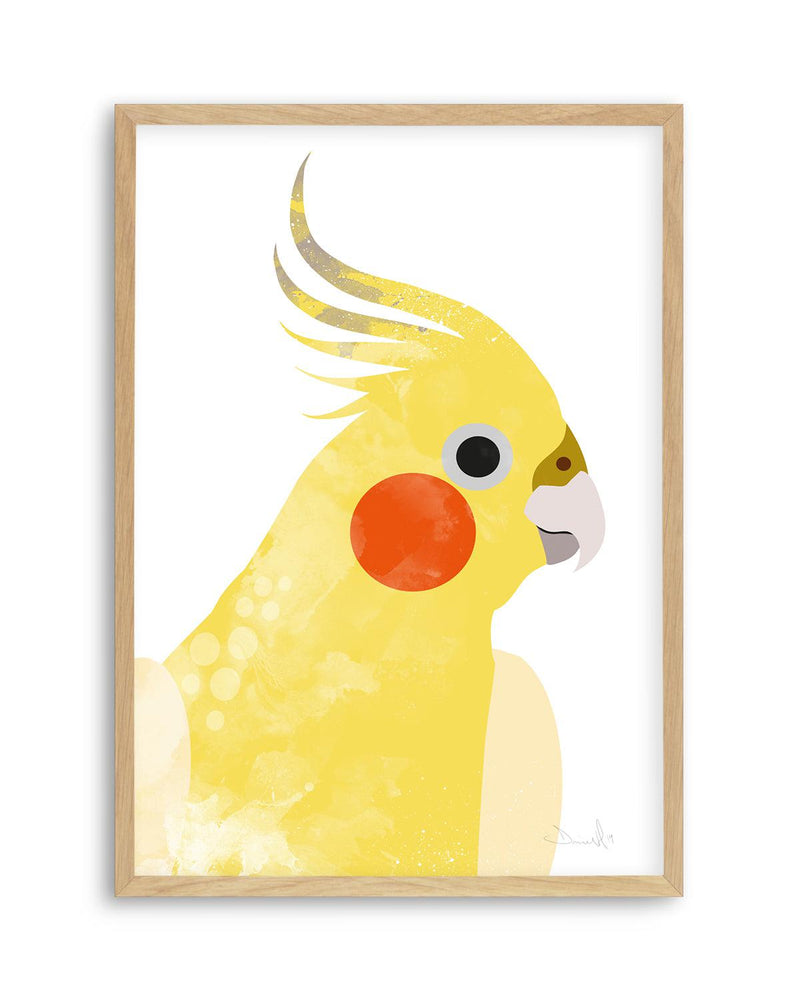 Cockatiel I by Dan Hobday Art Print-PRINT-Olive et Oriel-Dan Hobday-A5 | 5.8" x 8.3" | 14.8 x 21cm-Oak-With White Border-Buy-Australian-Art-Prints-Online-with-Olive-et-Oriel-Your-Artwork-Specialists-Austrailia-Decorate-With-Coastal-Photo-Wall-Art-Prints-From-Our-Beach-House-Artwork-Collection-Fine-Poster-and-Framed-Artwork