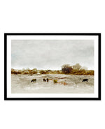 Cows by the Sea by Dan Hobday Art Print-PRINT-Olive et Oriel-Dan Hobday-A5 | 5.8" x 8.3" | 14.8 x 21cm-Black-With White Border-Buy-Australian-Art-Prints-Online-with-Olive-et-Oriel-Your-Artwork-Specialists-Austrailia-Decorate-With-Coastal-Photo-Wall-Art-Prints-From-Our-Beach-House-Artwork-Collection-Fine-Poster-and-Framed-Artwork