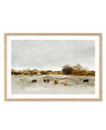 Cows by the Sea by Dan Hobday Art Print-PRINT-Olive et Oriel-Dan Hobday-A5 | 5.8" x 8.3" | 14.8 x 21cm-Oak-With White Border-Buy-Australian-Art-Prints-Online-with-Olive-et-Oriel-Your-Artwork-Specialists-Austrailia-Decorate-With-Coastal-Photo-Wall-Art-Prints-From-Our-Beach-House-Artwork-Collection-Fine-Poster-and-Framed-Artwork