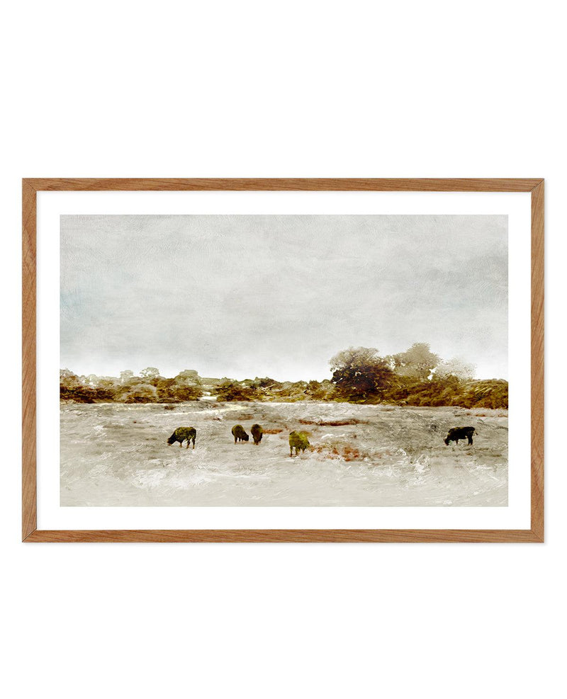 Cows by the Sea by Dan Hobday Art Print-PRINT-Olive et Oriel-Dan Hobday-50x70 cm | 19.6" x 27.5"-Walnut-With White Border-Buy-Australian-Art-Prints-Online-with-Olive-et-Oriel-Your-Artwork-Specialists-Austrailia-Decorate-With-Coastal-Photo-Wall-Art-Prints-From-Our-Beach-House-Artwork-Collection-Fine-Poster-and-Framed-Artwork