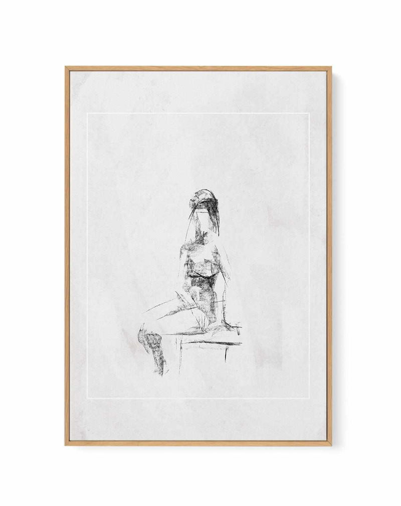 Femme in Charcoal II | Framed Canvas Art Print