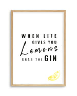 Grab the Gin Art Print-PRINT-Olive et Oriel-Olive et Oriel-A5 | 5.8" x 8.3" | 14.8 x 21cm-Oak-With White Border-Buy-Australian-Art-Prints-Online-with-Olive-et-Oriel-Your-Artwork-Specialists-Austrailia-Decorate-With-Coastal-Photo-Wall-Art-Prints-From-Our-Beach-House-Artwork-Collection-Fine-Poster-and-Framed-Artwork