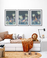 Jungle Giraffes in Midnight Art Print-PRINT-Olive et Oriel-Olive et Oriel-Buy-Australian-Art-Prints-Online-with-Olive-et-Oriel-Your-Artwork-Specialists-Austrailia-Decorate-With-Coastal-Photo-Wall-Art-Prints-From-Our-Beach-House-Artwork-Collection-Fine-Poster-and-Framed-Artwork