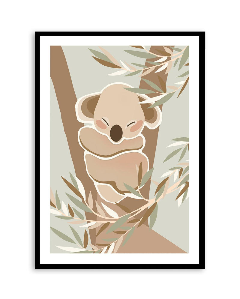 Cozy KoalaArt Print-PRINT-Olive et Oriel-Olive et Oriel-A5 | 5.8" x 8.3" | 14.8 x 21cm-Black-With White Border-Buy-Australian-Art-Prints-Online-with-Olive-et-Oriel-Your-Artwork-Specialists-Austrailia-Decorate-With-Coastal-Photo-Wall-Art-Prints-From-Our-Beach-House-Artwork-Collection-Fine-Poster-and-Framed-Artwork
