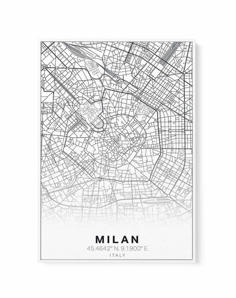 Line Art Map Of Milan | Framed Canvas-CANVAS-You can shop wall art online with Olive et Oriel for everything from abstract art to fun kids wall art. Our beautiful modern art prints and canvas art are available from large canvas prints to wall art paintings and our proudly Australian artwork collection offers only the highest quality framed large wall art and canvas art Australia - You can buy fashion photography prints or Hampton print posters and paintings on canvas from Olive et Oriel and have