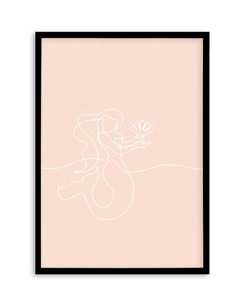 Mermaid Line Art II Art Print-PRINT-Olive et Oriel-Olive et Oriel-Buy-Australian-Art-Prints-Online-with-Olive-et-Oriel-Your-Artwork-Specialists-Austrailia-Decorate-With-Coastal-Photo-Wall-Art-Prints-From-Our-Beach-House-Artwork-Collection-Fine-Poster-and-Framed-Artwork