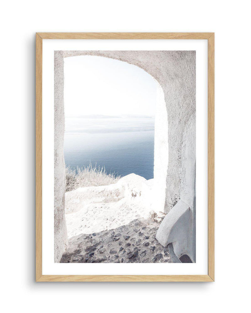 Ocean View | Santorini Art Print-Shop Greece Wall Art Prints Online with Olive et Oriel - Our collection of Greek Islands art prints offer unique wall art including blue domes of Santorini in Oia, mediterranean sea prints and incredible posters from Milos and other Greece landscape photography - this collection will add mediterranean blue to your home, perfect for updating the walls in coastal, beach house style. There is Greece art on canvas and extra large wall art with fast, free shipping acr