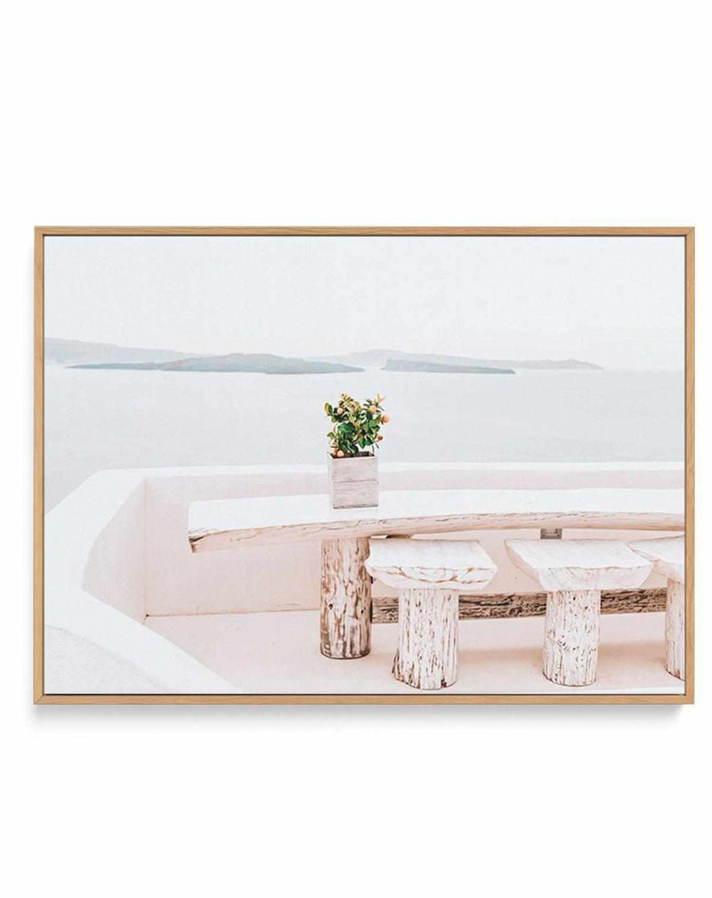 Orange Tree | Santorini | Framed Canvas Art Print