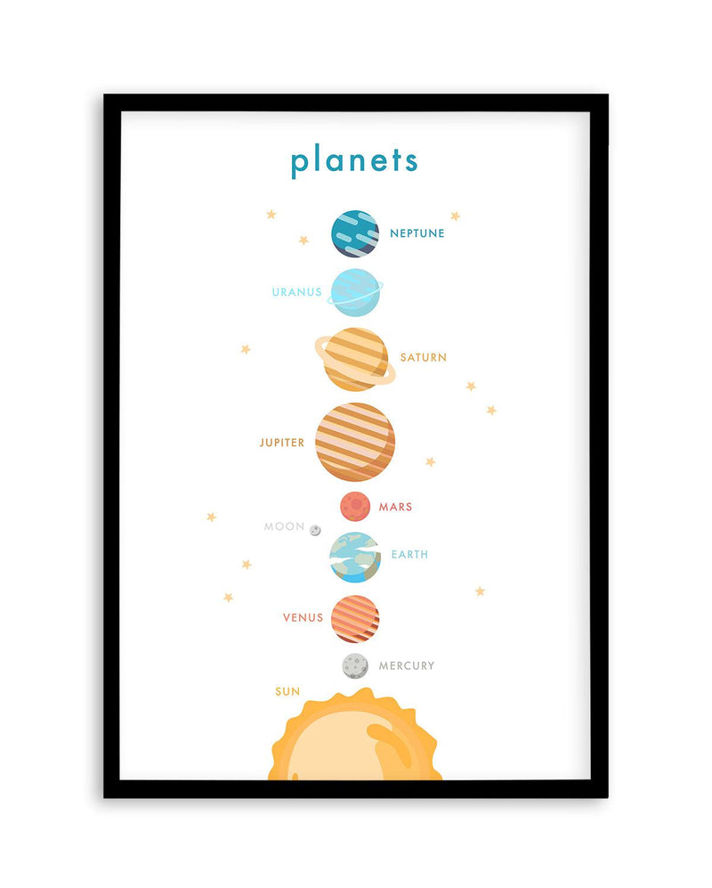 Outer Space | Planets Art Print-PRINT-Olive et Oriel-Olive et Oriel-A5 | 5.8" x 8.3" | 14.8 x 21cm-Black-With White Border-Buy-Australian-Art-Prints-Online-with-Olive-et-Oriel-Your-Artwork-Specialists-Austrailia-Decorate-With-Coastal-Photo-Wall-Art-Prints-From-Our-Beach-House-Artwork-Collection-Fine-Poster-and-Framed-Artwork