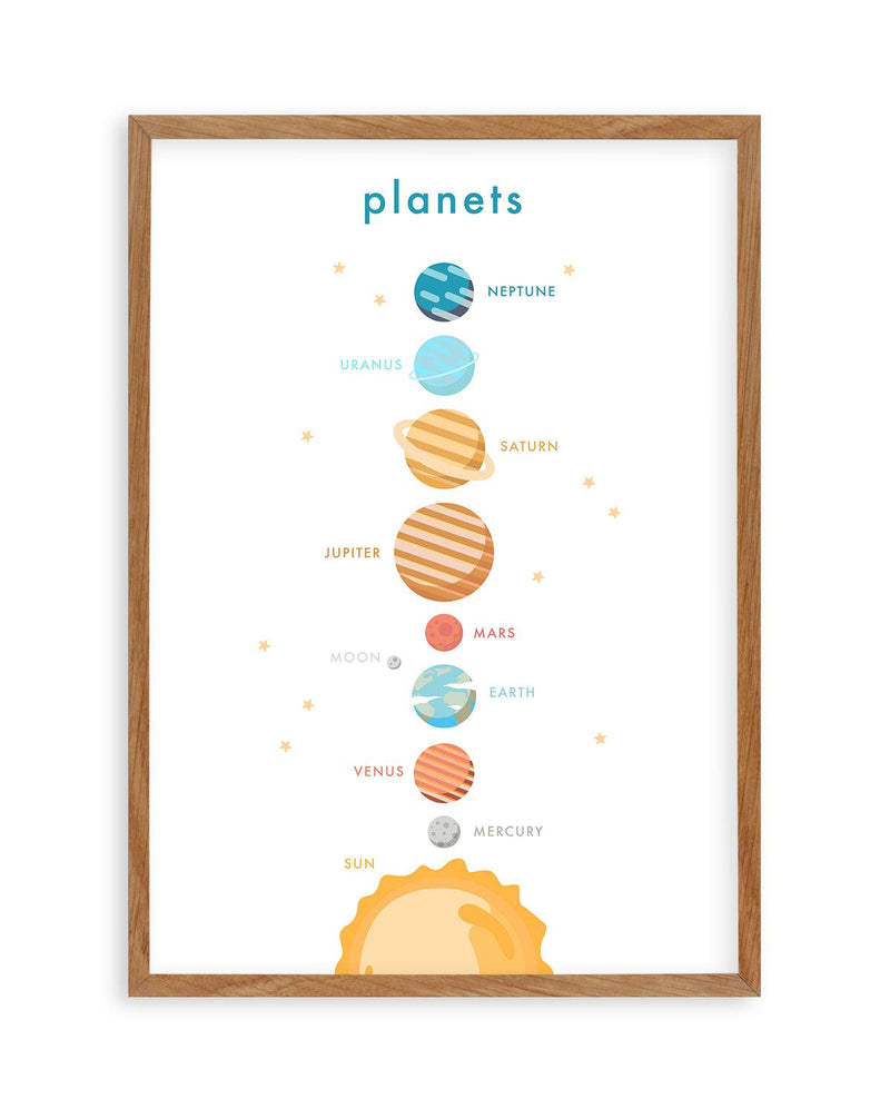 Outer Space | Planets Art Print-PRINT-Olive et Oriel-Olive et Oriel-50x70 cm | 19.6" x 27.5"-Walnut-With White Border-Buy-Australian-Art-Prints-Online-with-Olive-et-Oriel-Your-Artwork-Specialists-Austrailia-Decorate-With-Coastal-Photo-Wall-Art-Prints-From-Our-Beach-House-Artwork-Collection-Fine-Poster-and-Framed-Artwork