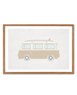 Surf Van on Linen Art Print-PRINT-Olive et Oriel-Olive et Oriel-50x70 cm | 19.6" x 27.5"-Walnut-With White Border-Buy-Australian-Art-Prints-Online-with-Olive-et-Oriel-Your-Artwork-Specialists-Austrailia-Decorate-With-Coastal-Photo-Wall-Art-Prints-From-Our-Beach-House-Artwork-Collection-Fine-Poster-and-Framed-Artwork