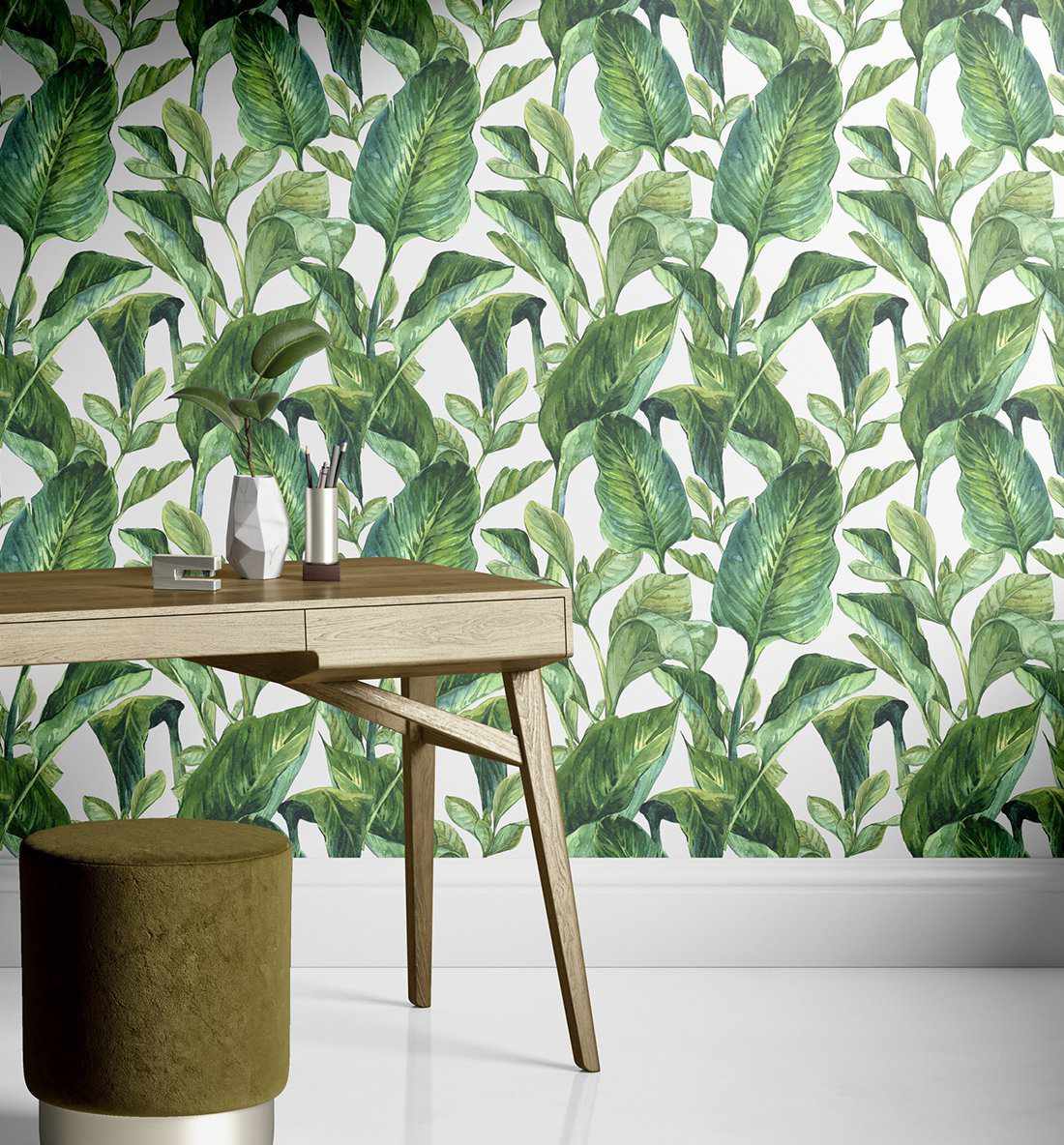 Shop Tropics Tropical Palm Leaf Removable Fabric Wallpaper Online 