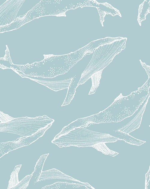 Whale Illustration | Seafoam Wallpaper-Wallpaper-Buy Kids Removable Wallpaper Online Our Custom Made Children√¢‚Ç¨‚Ñ¢s Wallpapers Are A Fun Way To Decorate And Enhance Boys Bedroom Decor And Girls Bedrooms They Are An Amazing Addition To Your Kids Bedroom Walls Our Collection of Kids Wallpaper Is Sure To Transform Your Kids Rooms Interior Style From Pink Wallpaper To Dinosaur Wallpaper Even Marble Wallpapers For Teen Boys Shop Peel And Stick Wallpaper Online Today With Olive et Oriel