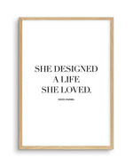 A Life She Loved | Coco Chanel Art Print-PRINT-Olive et Oriel-Olive et Oriel-A5 | 5.8" x 8.3" | 14.8 x 21cm-Oak-With White Border-Buy-Australian-Art-Prints-Online-with-Olive-et-Oriel-Your-Artwork-Specialists-Austrailia-Decorate-With-Coastal-Photo-Wall-Art-Prints-From-Our-Beach-House-Artwork-Collection-Fine-Poster-and-Framed-Artwork