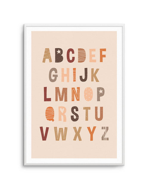 Alphabet | Peach Pop Art Print-PRINT-Olive et Oriel-Olive et Oriel-A5 | 5.8" x 8.3" | 14.8 x 21cm-Unframed Art Print-With White Border-Buy-Australian-Art-Prints-Online-with-Olive-et-Oriel-Your-Artwork-Specialists-Austrailia-Decorate-With-Coastal-Photo-Wall-Art-Prints-From-Our-Beach-House-Artwork-Collection-Fine-Poster-and-Framed-Artwork