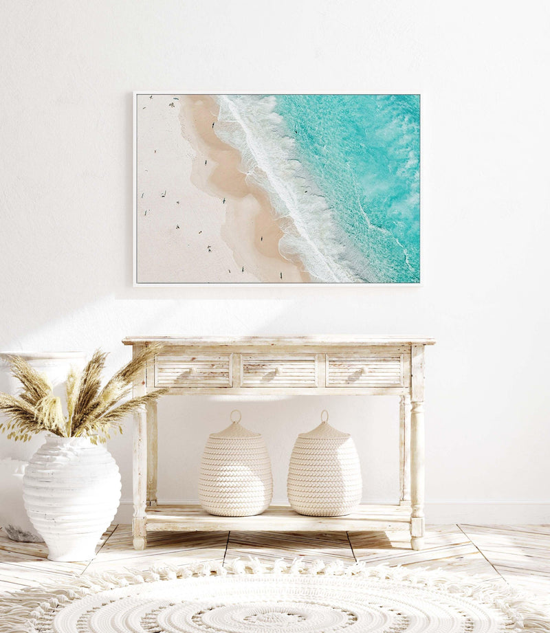 Bondi Splits | Framed Canvas-CANVAS-You can shop wall art online with Olive et Oriel for everything from abstract art to fun kids wall art. Our beautiful modern art prints and canvas art are available from large canvas prints to wall art paintings and our proudly Australian artwork collection offers only the highest quality framed large wall art and canvas art Australia - You can buy fashion photography prints or Hampton print posters and paintings on canvas from Olive et Oriel and have them del