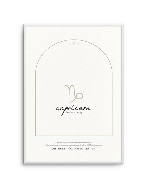 Capricorn Star Sign Art Print-PRINT-Olive et Oriel-Olive et Oriel-A4 | 8.3" x 11.7" | 21 x 29.7cm-Unframed Art Print-With White Border-Buy-Australian-Art-Prints-Online-with-Olive-et-Oriel-Your-Artwork-Specialists-Austrailia-Decorate-With-Coastal-Photo-Wall-Art-Prints-From-Our-Beach-House-Artwork-Collection-Fine-Poster-and-Framed-Artwork