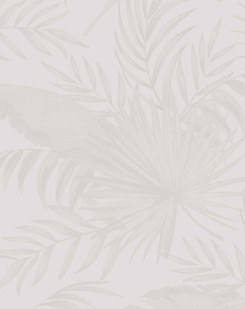 Coastal Luxe Palms Wallpaper | Warm Grey - Olive et Oriel
