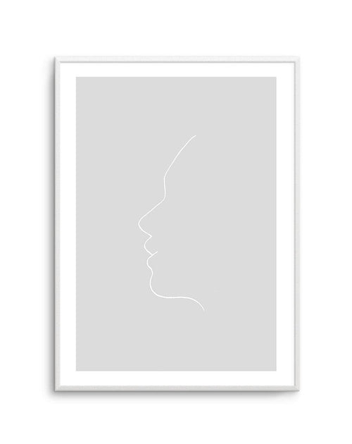 Face On Grey | Line Art Art Print-PRINT-Olive et Oriel-Olive et Oriel-A5 | 5.8" x 8.3" | 14.8 x 21cm-Unframed Art Print-With White Border-Buy-Australian-Art-Prints-Online-with-Olive-et-Oriel-Your-Artwork-Specialists-Austrailia-Decorate-With-Coastal-Photo-Wall-Art-Prints-From-Our-Beach-House-Artwork-Collection-Fine-Poster-and-Framed-Artwork