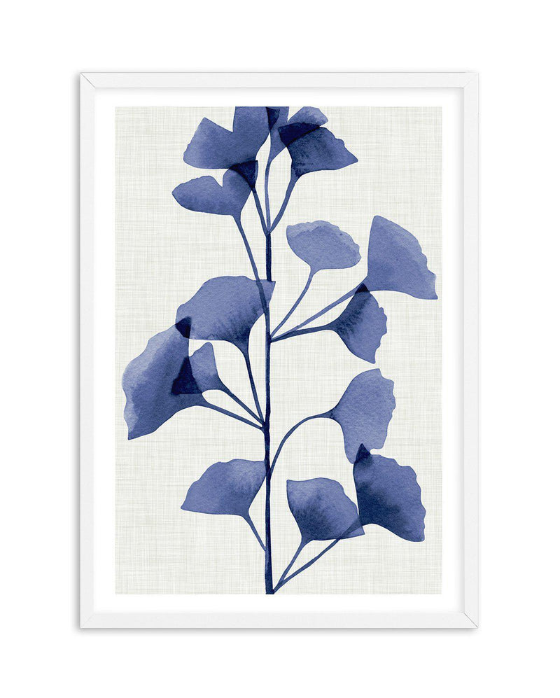 Ginkgo | Navy Art Print-PRINT-Olive et Oriel-Olive et Oriel-A5 | 5.8" x 8.3" | 14.8 x 21cm-White-With White Border-Buy-Australian-Art-Prints-Online-with-Olive-et-Oriel-Your-Artwork-Specialists-Austrailia-Decorate-With-Coastal-Photo-Wall-Art-Prints-From-Our-Beach-House-Artwork-Collection-Fine-Poster-and-Framed-Artwork