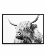 Highland Cow B&W Close-up | Framed Canvas-CANVAS-You can shop wall art online with Olive et Oriel for everything from abstract art to fun kids wall art. Our beautiful modern art prints and canvas art are available from large canvas prints to wall art paintings and our proudly Australian artwork collection offers only the highest quality framed large wall art and canvas art Australia - You can buy fashion photography prints or Hampton print posters and paintings on canvas from Olive et Oriel and 